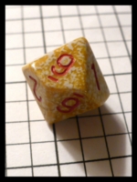 Dice : Dice - 10D - Chessex Yellow with White Speckle and Red Numerals - Ebay June 2010